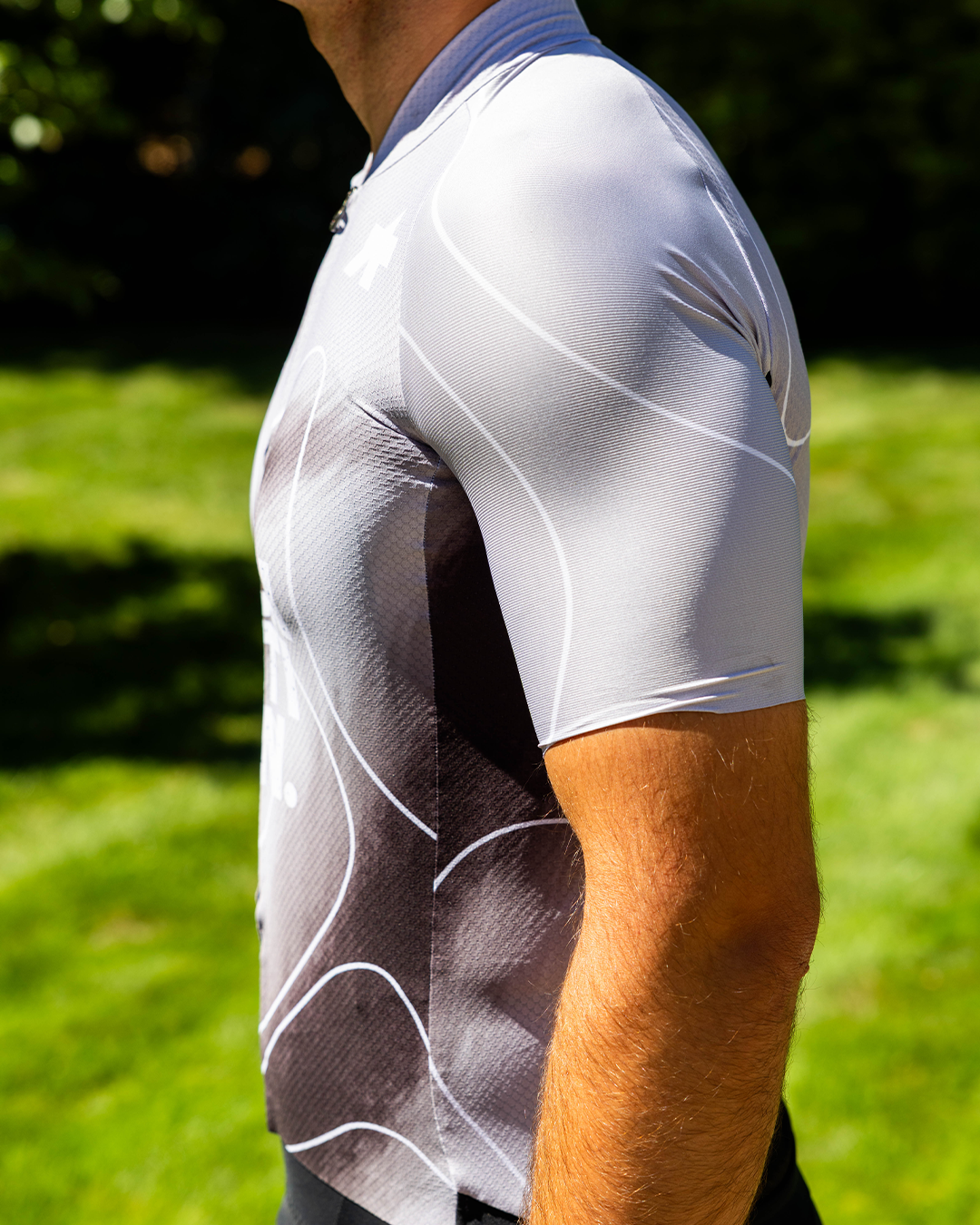 Side view of the Pathfinder jersey showing the sleeve and side panel